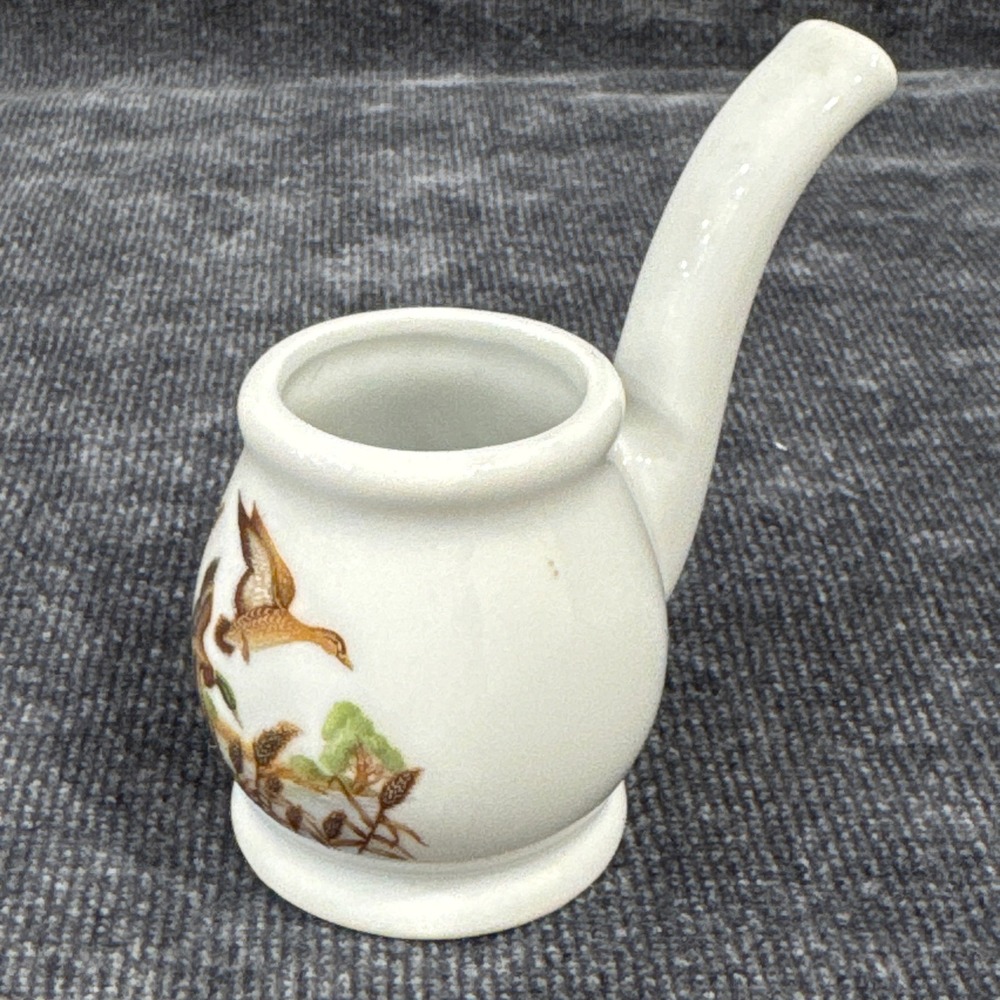 Bavarian Village Rauschert Porcelain Miniature Pipe Pitcher Mallard Duck Germany